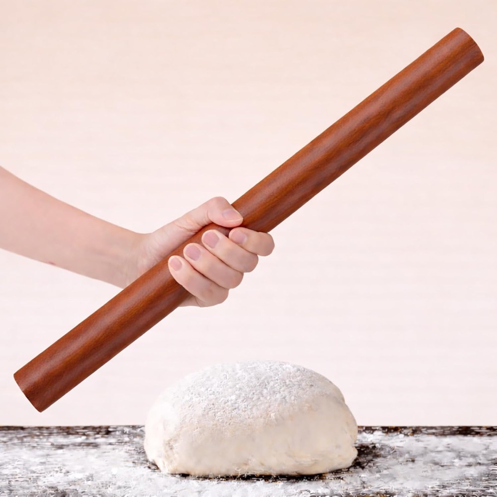 Kitchen Roller Baking - 17-inch Wood Rolling Pin, Non-Stick Rolling