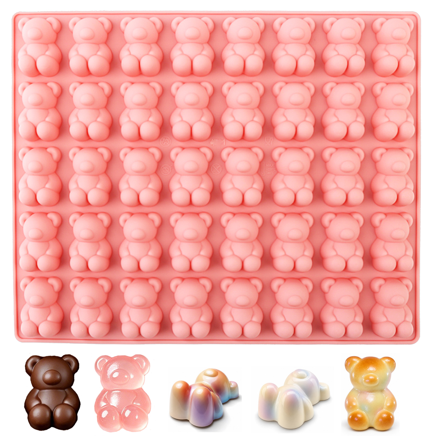 Kitchen Tools For Baking - 40-Piece Bear-Shaped Silicone Mold 3D Cartoon