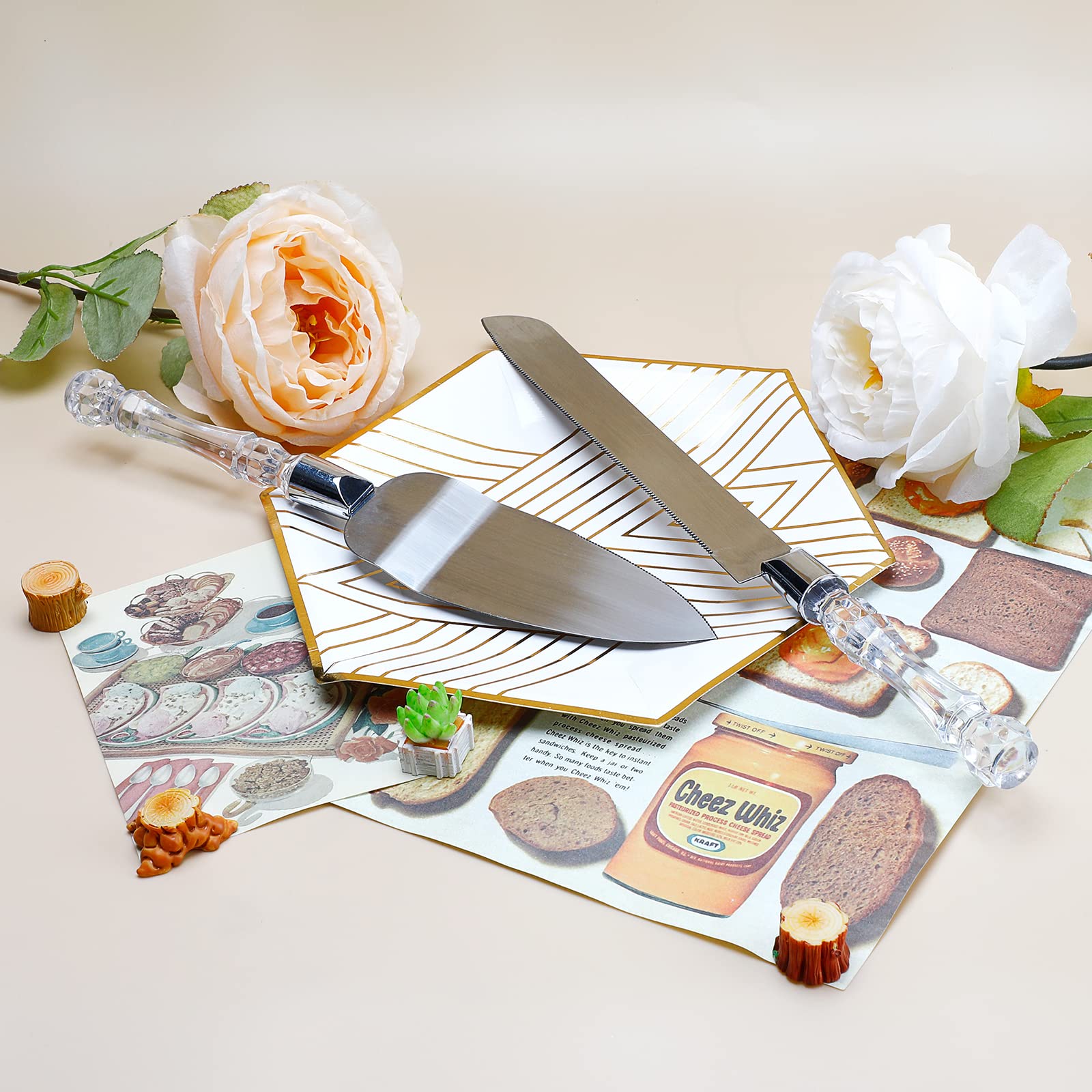 Cake Knife and Server Set Crys - Offset Spatula Set บทวิจารณ์และราคา