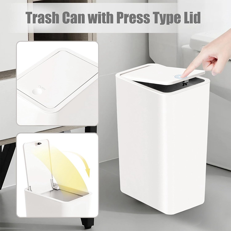 Bathroom Trash Can with Lid,Sl - Kitchen Up บทวิจารณ์และราคา