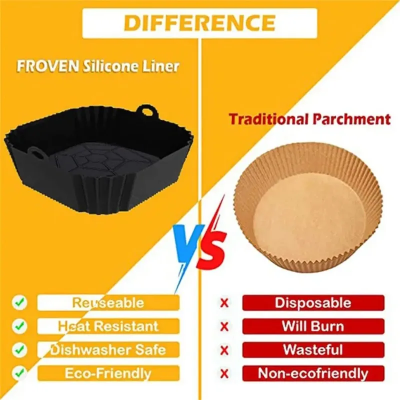 1pc silicone air fryer pot tra - Kitchen Baking Trays บทวิจารณ์และราคา