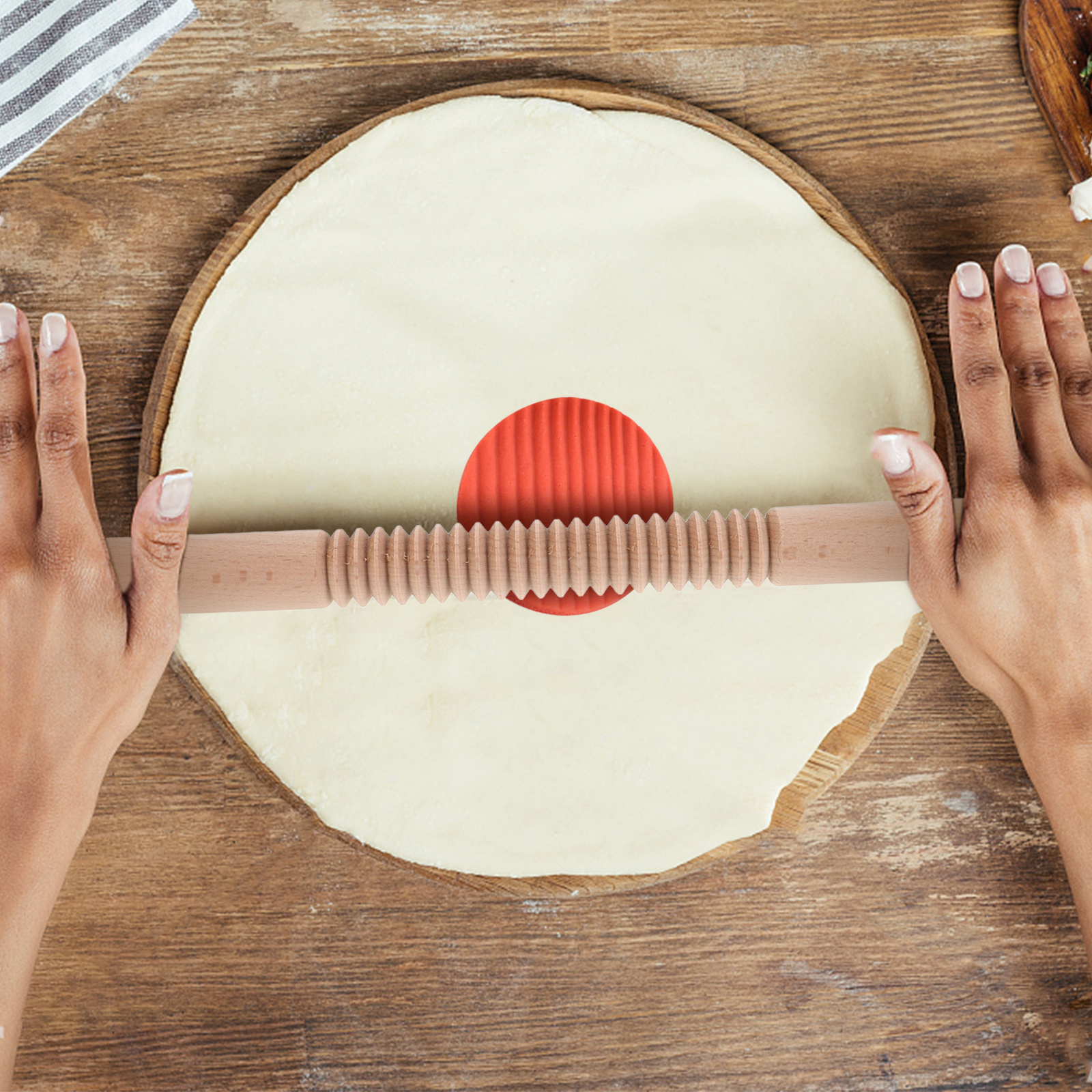 1Pcs Wooden Screw Thread Rolli - Kitchen Roller Baking บทวิจารณ์และราคา