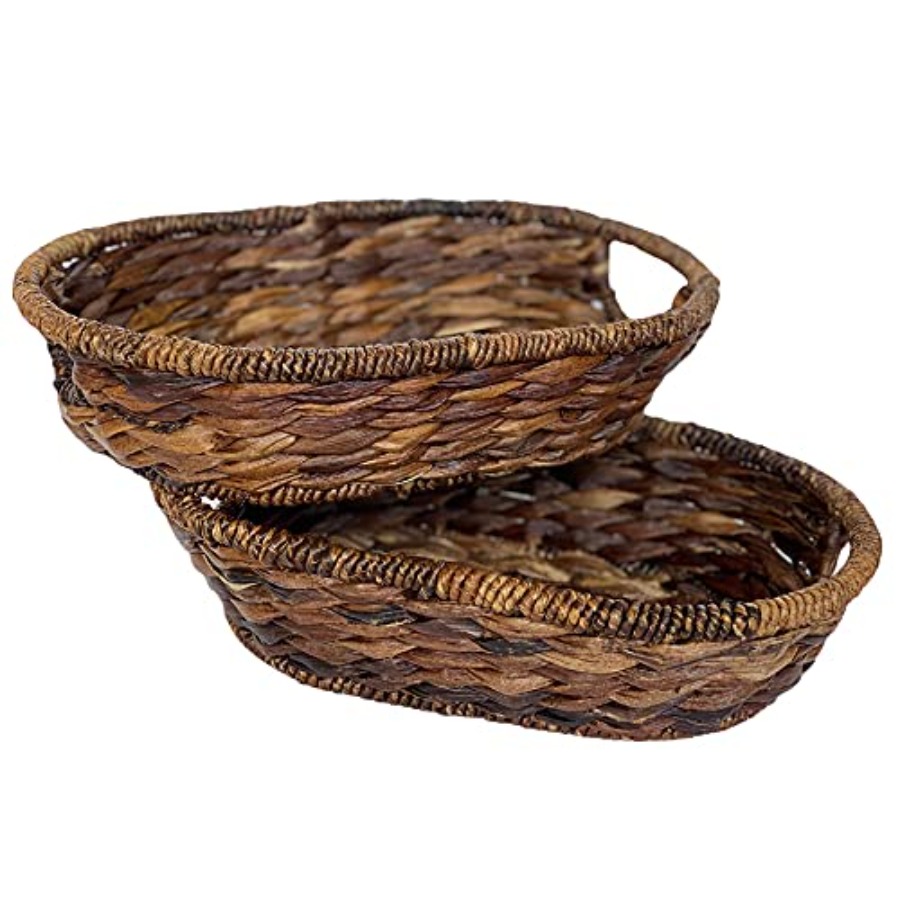 Handwoven Oval Wicker Baskets  - Kitchen Baking Decor บทวิจารณ์และราคา
