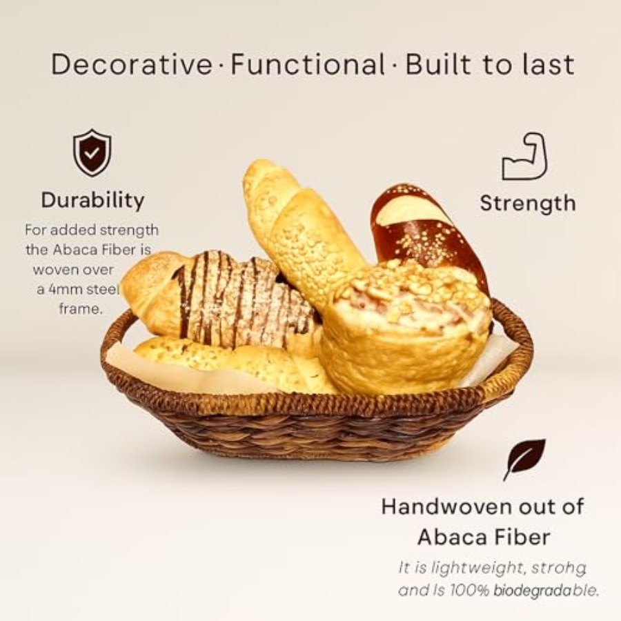 Handwoven Oval Wicker Baskets  - Kitchen Baking Decor บทวิจารณ์และราคา