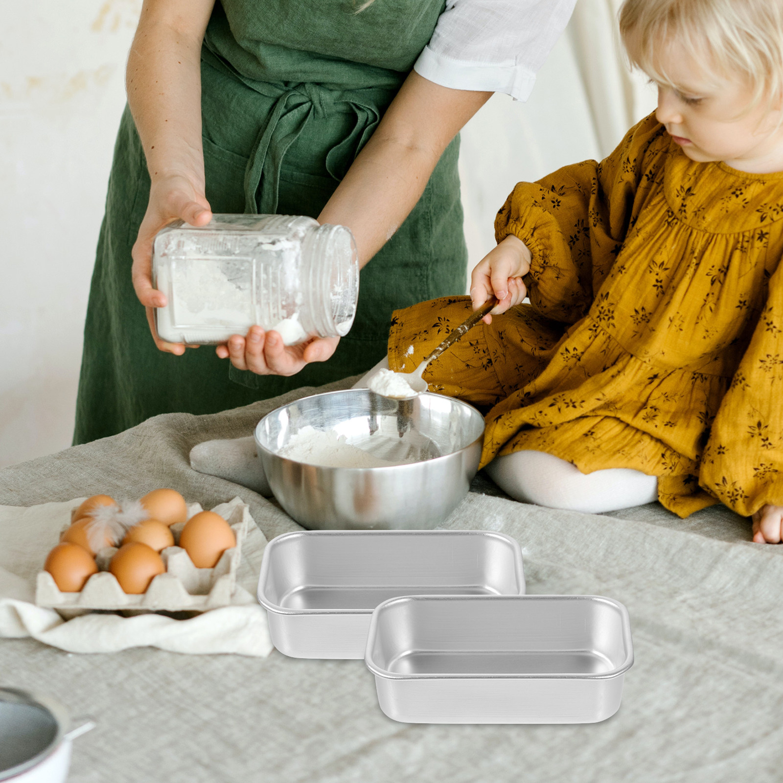 6pcs Square Cake Mold Tray Non - Kitchen Baking Trays บทวิจารณ์และราคา