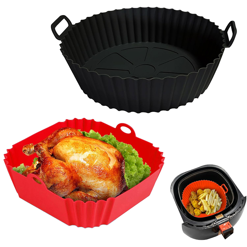 Air Fryer Silicone Liners Pot  - Kitchen Baking Trays บทวิจารณ์และราคา