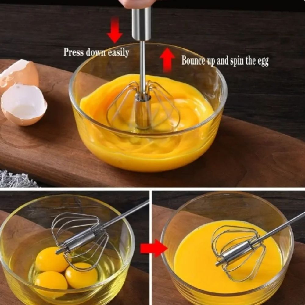 Stainless Steel Rotary Whisk S - Kitchen Baking Blender บทวิจารณ์และราคา