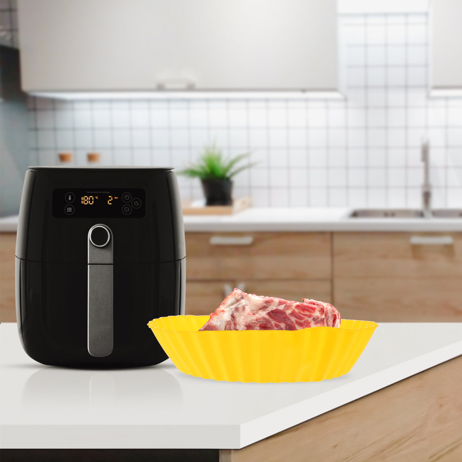2Pcs Silicone Air Fryer Pot Re - Kitchen Baking Trays บทวิจารณ์และราคา
