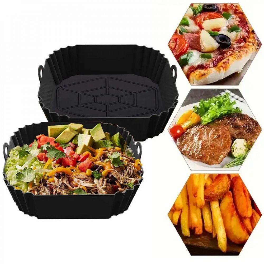 1Pc Silicone Air Fryer Pot Tra - Kitchen Baking Trays บทวิจารณ์และราคา