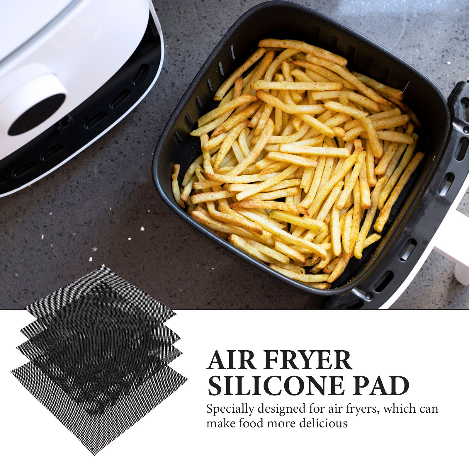 4Pcs Air Fryer Pads Non Stick  - Kitchen Baking Gadgets บทวิจารณ์และราคา