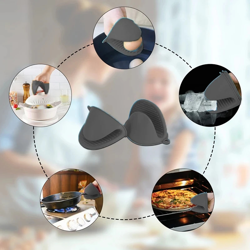 2pcs Mini Oven Gloves Silicone - Kitchen Baking Rack บทวิจารณ์และราคา