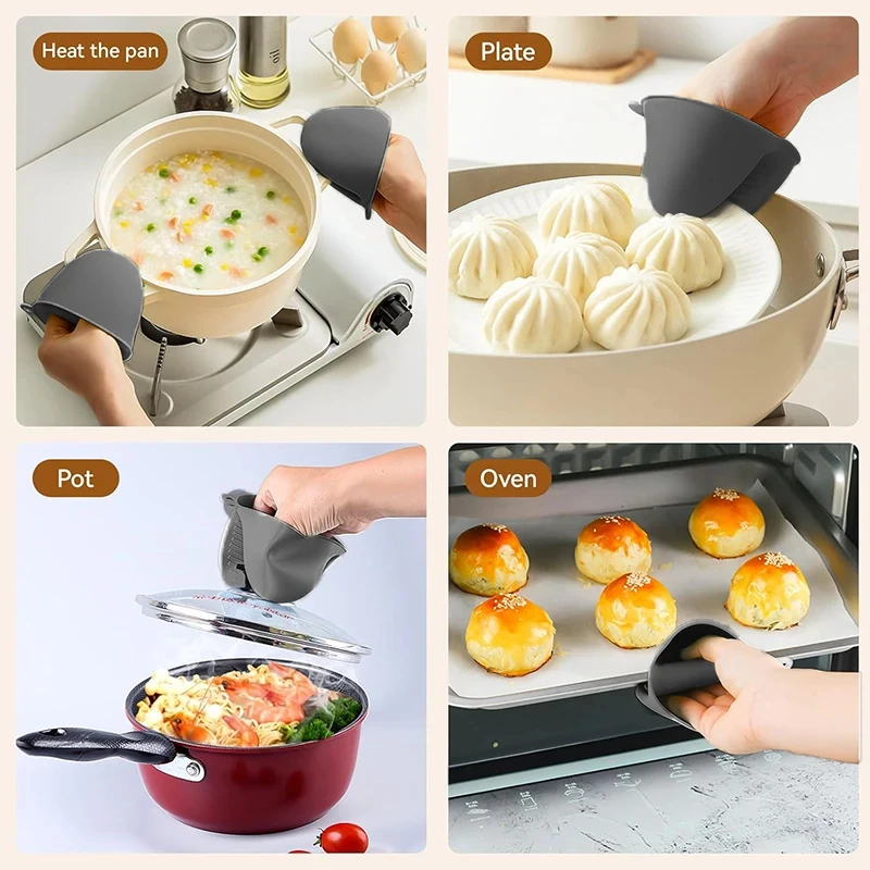 2pcs Mini Oven Gloves Silicone - Kitchen Baking Rack บทวิจารณ์และราคา