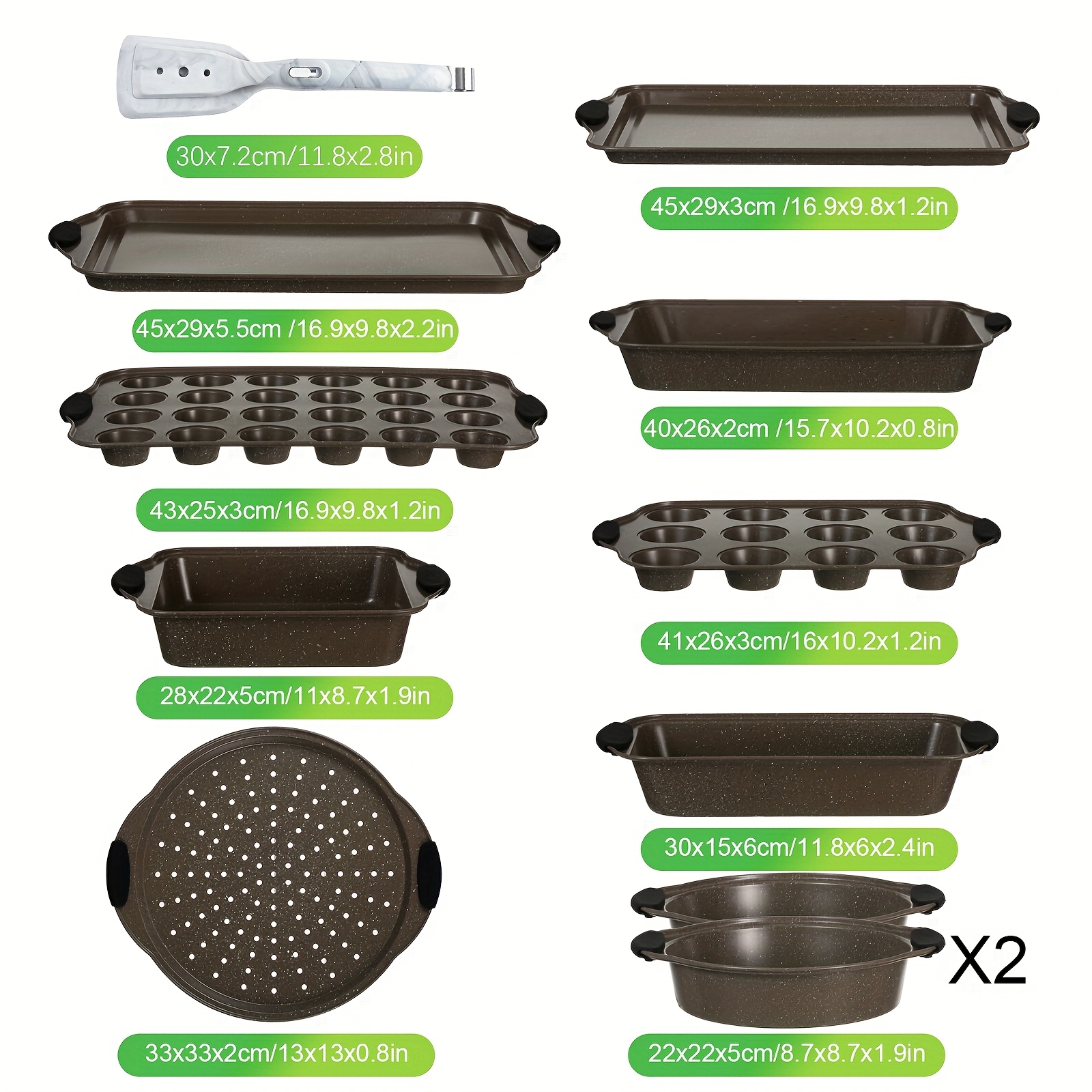 Bakeware11pcs Baking Tray Set  - Kitchen Baking Tray Set บทวิจารณ์และราคา