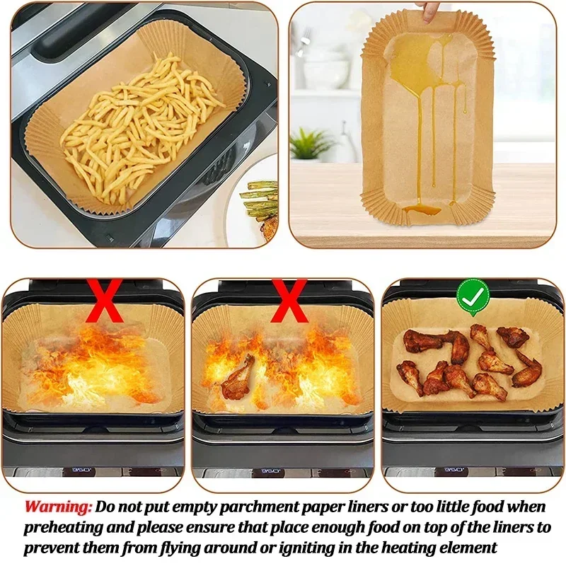 Disposable Air Fryer Paper Non - Kitchen Baking Sheets บทวิจารณ์และราคา