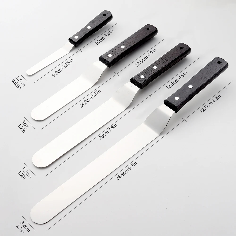 4PCS Straight&Offset Cake Icin - Offset Spatula Set บทวิจารณ์และราคา