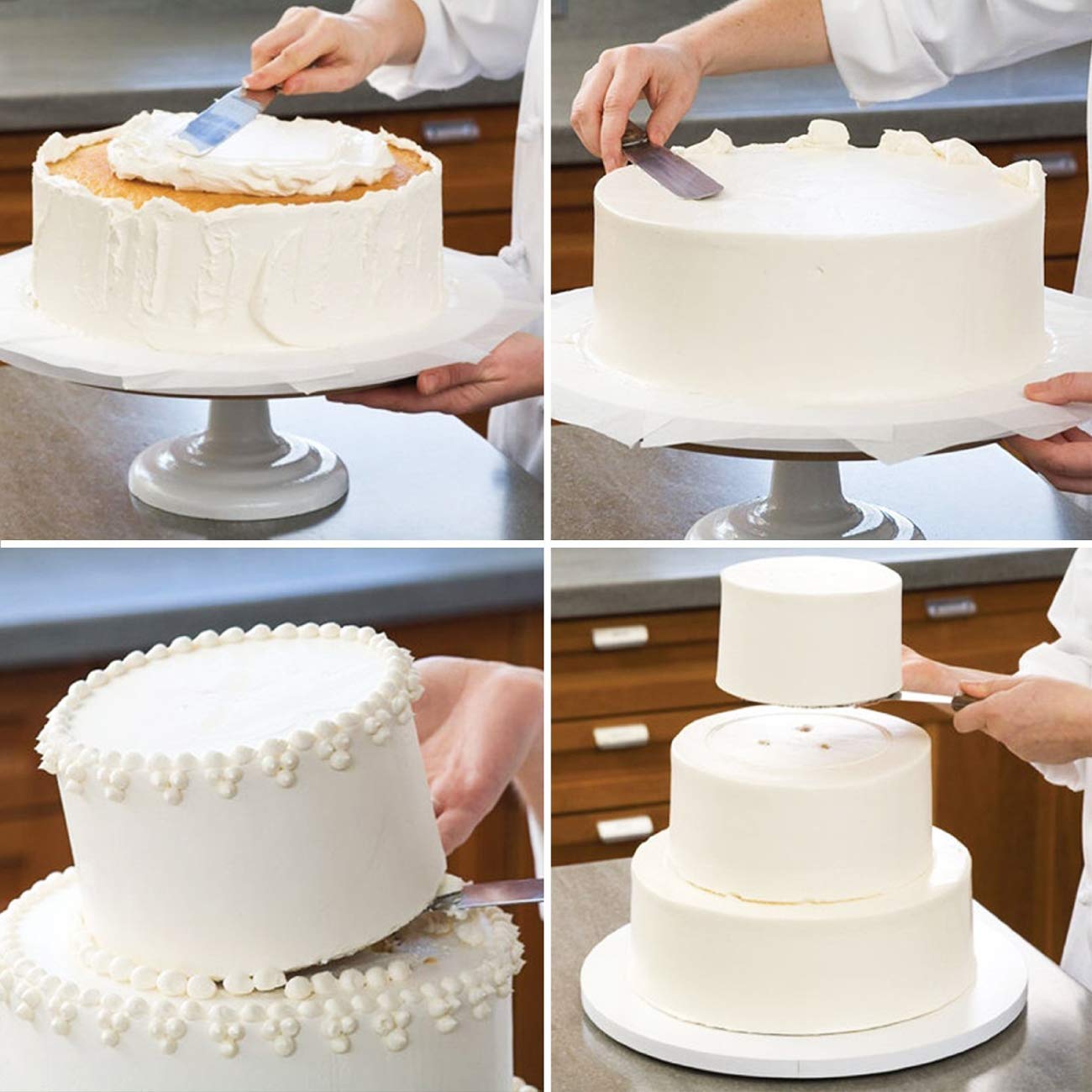 4PCS Straight&Offset Cake Icin - Offset Spatula Set บทวิจารณ์และราคา
