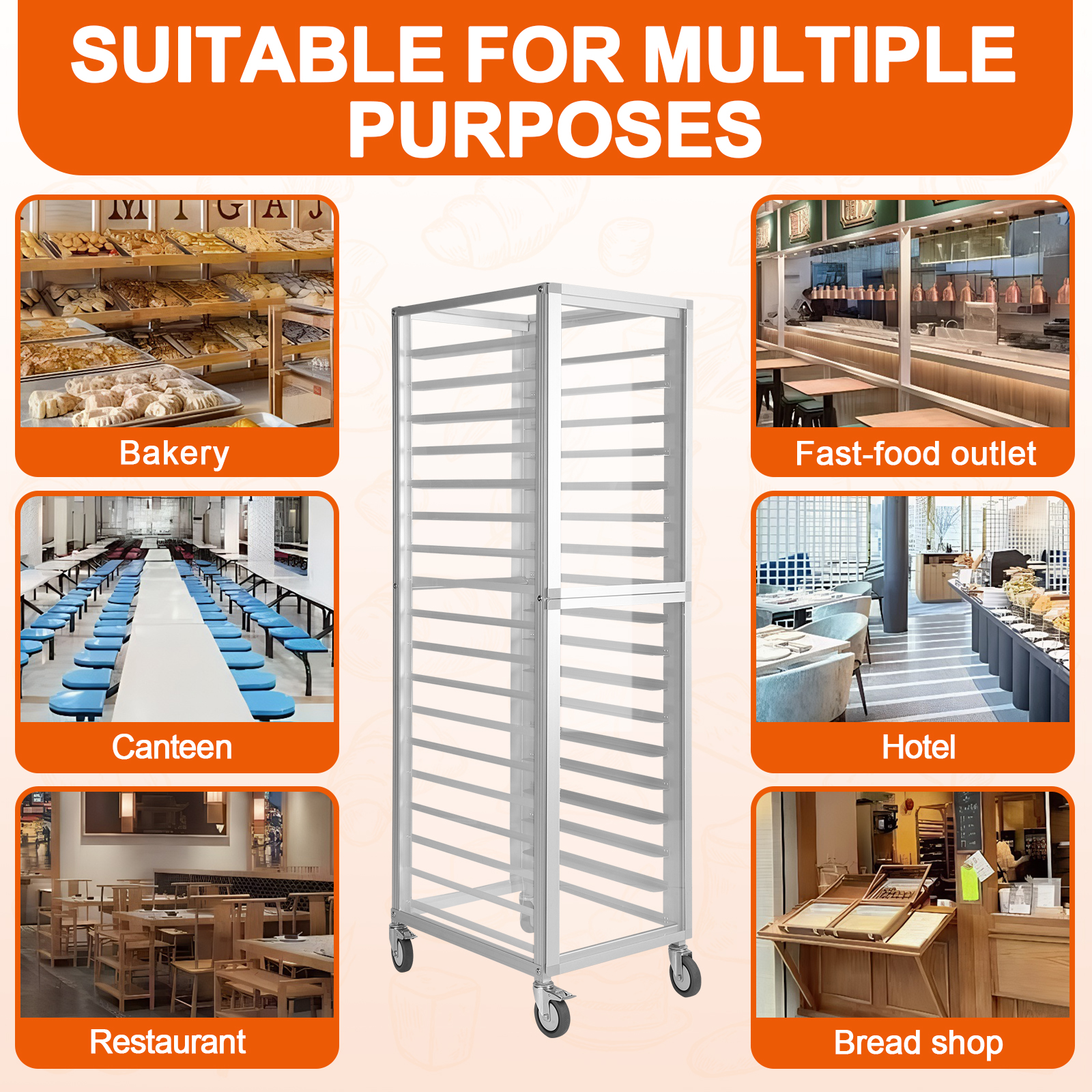 18 Tiers Sheet Pan Rack with W - Kitchen Baking Cart บทวิจารณ์และราคา