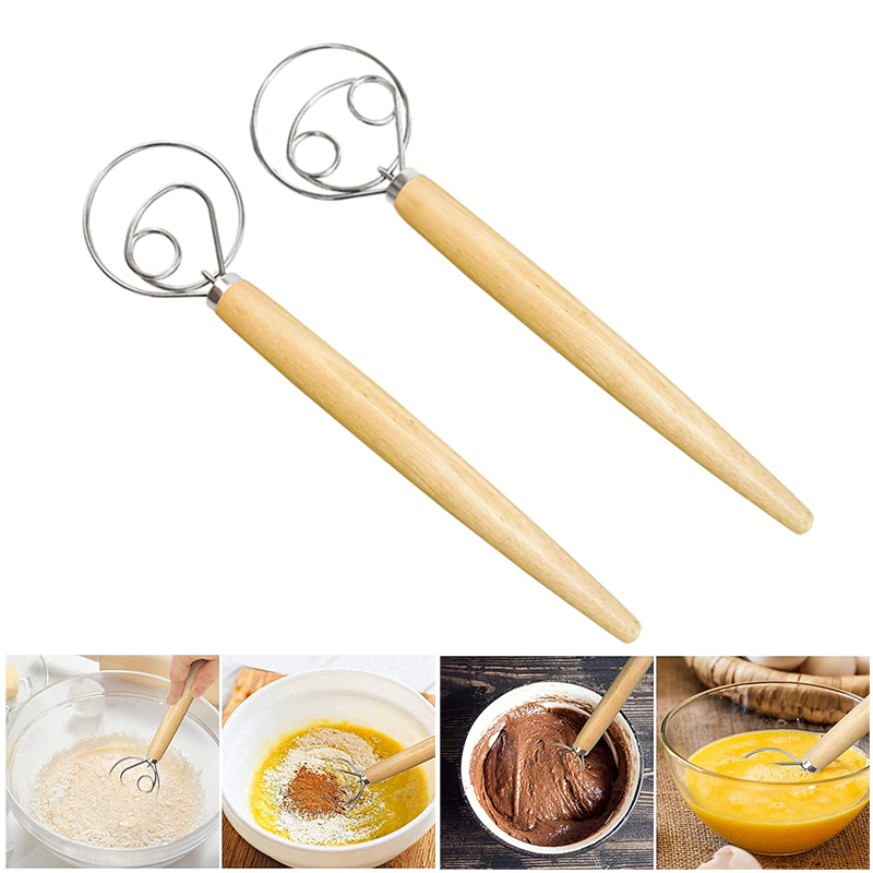 Large Hand Danish Dough Whisk  - Kitchen Baking Blender บทวิจารณ์และราคา