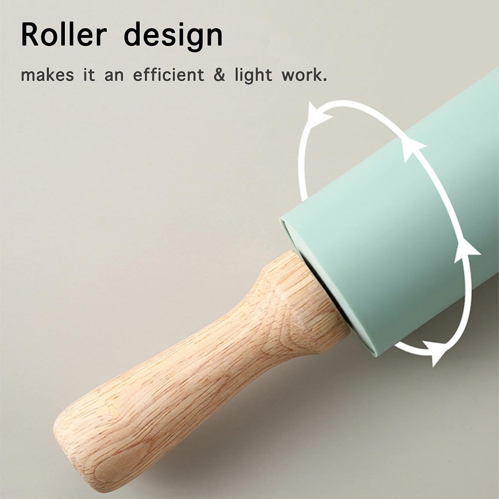 Non-Stick Silicone Rolling Pin - Kitchen Roller Baking บทวิจารณ์และราคา