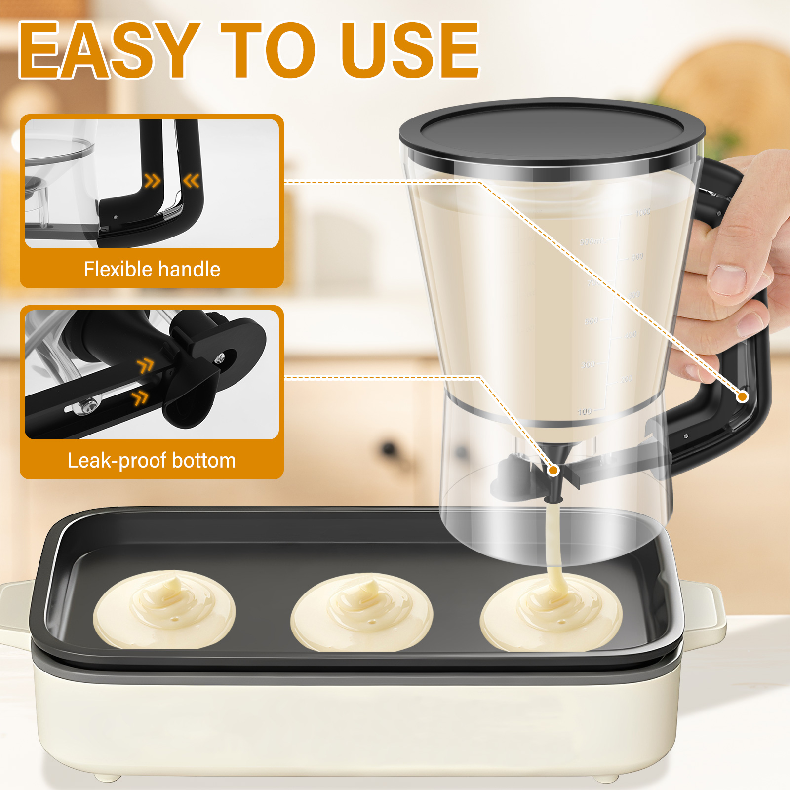900/1000ml Pancake Batter Disp - Kitchen Baking Blender บทวิจารณ์และราคา