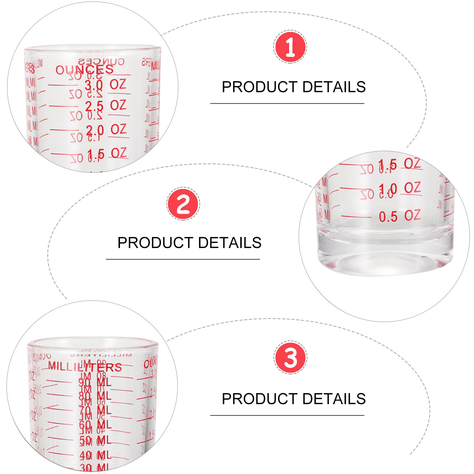 3Pcs Reusable Glass Measuring  - Kitchen Tools For Baking บทวิจารณ์และราคา