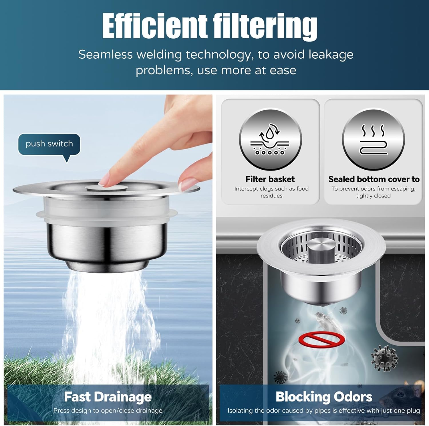 Kitchen Sink Drain Strainer, 4 - Kitchen Up บทวิจารณ์และราคา