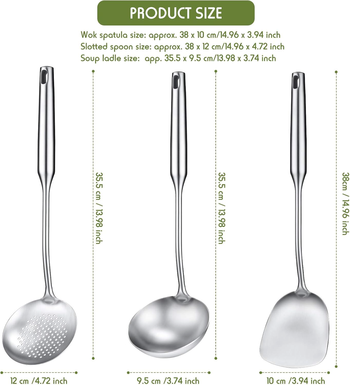 Wok Spatula, Ladle and Large S - Offset Spatula Set บทวิจารณ์และราคา