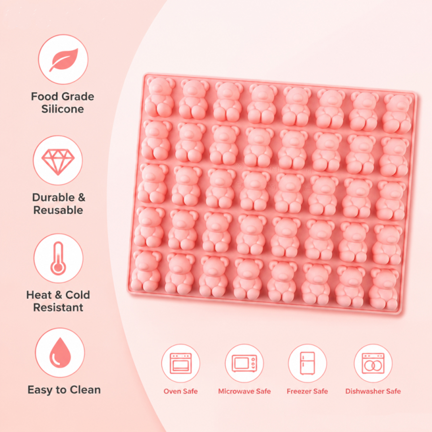 40-Piece Bear-Shaped Silicone  - Kitchen Tools For Baking บทวิจารณ์และราคา