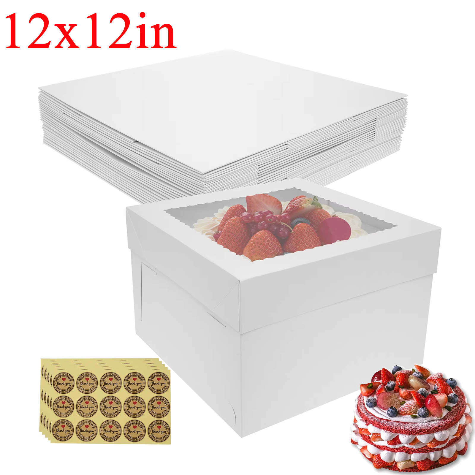 10Pcs White Bakery Boxes with  - Kitchen Tools For Baking บทวิจารณ์และราคา