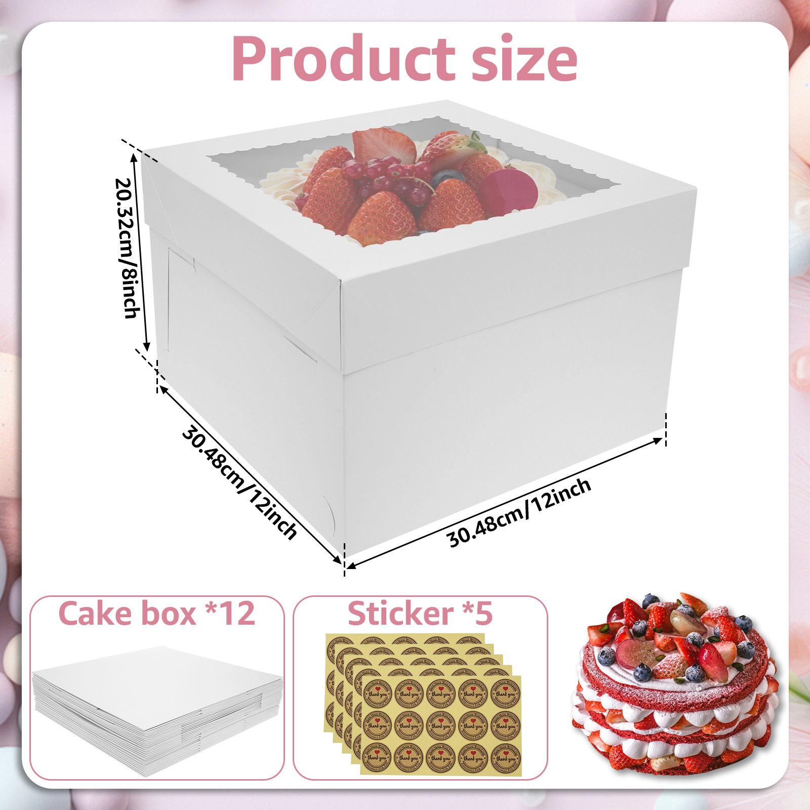 10Pcs White Bakery Boxes with  - Kitchen Tools For Baking บทวิจารณ์และราคา