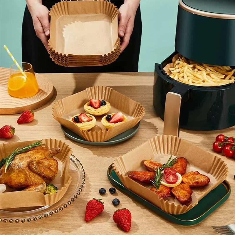 100PCS Airfryer Bakpapier Disp - Kitchen Baking Trays บทวิจารณ์และราคา