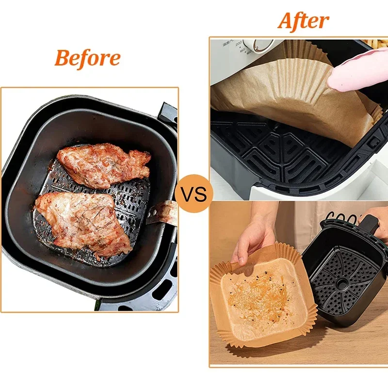 100PCS Airfryer Bakpapier Disp - Kitchen Baking Trays บทวิจารณ์และราคา