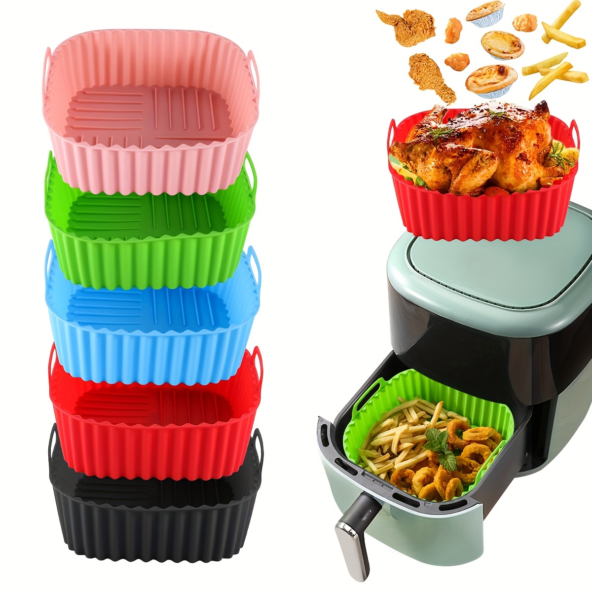 1 square silicone air fryer li - Kitchen Baking Gadgets บทวิจารณ์และราคา