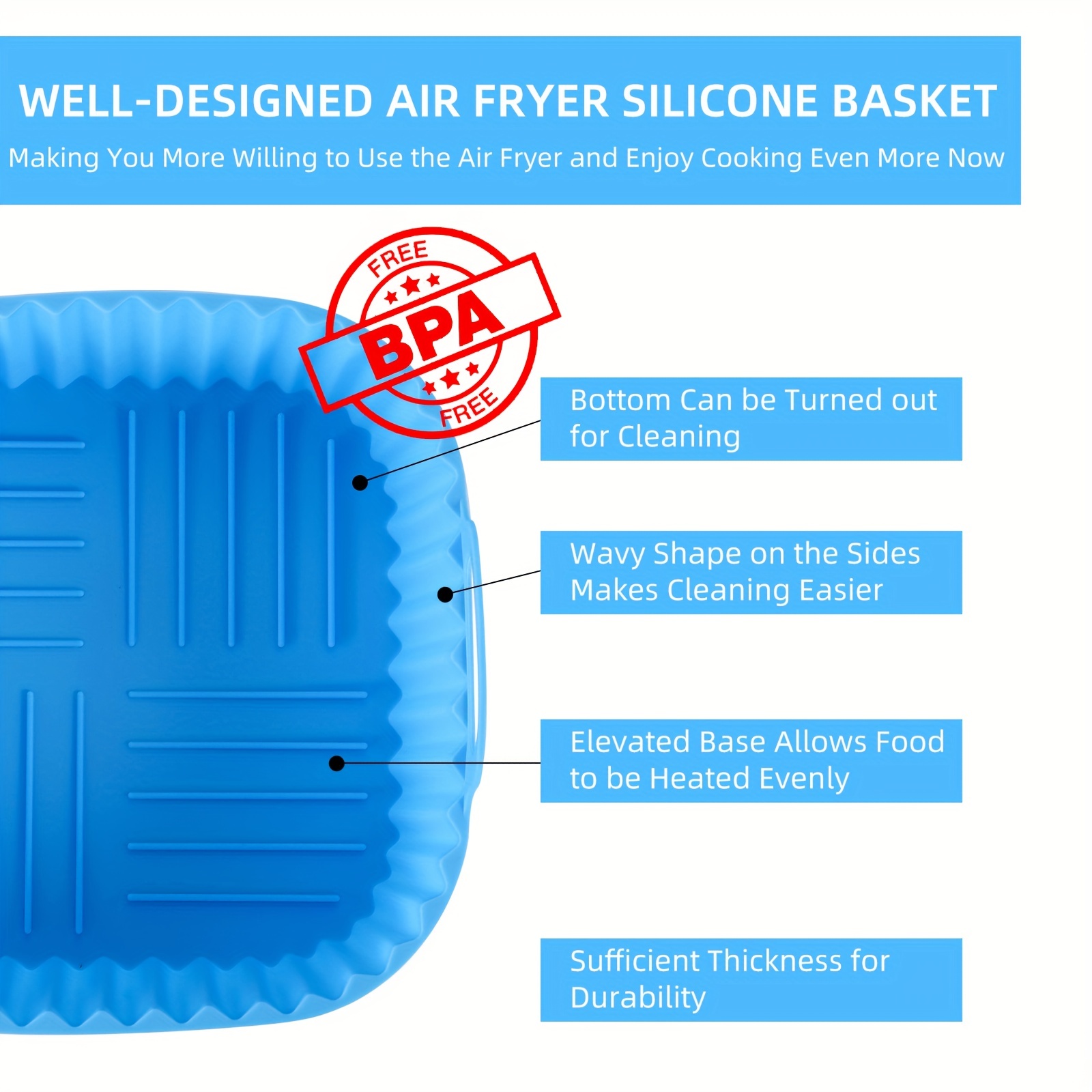 1 square silicone air fryer li - Kitchen Baking Gadgets บทวิจารณ์และราคา