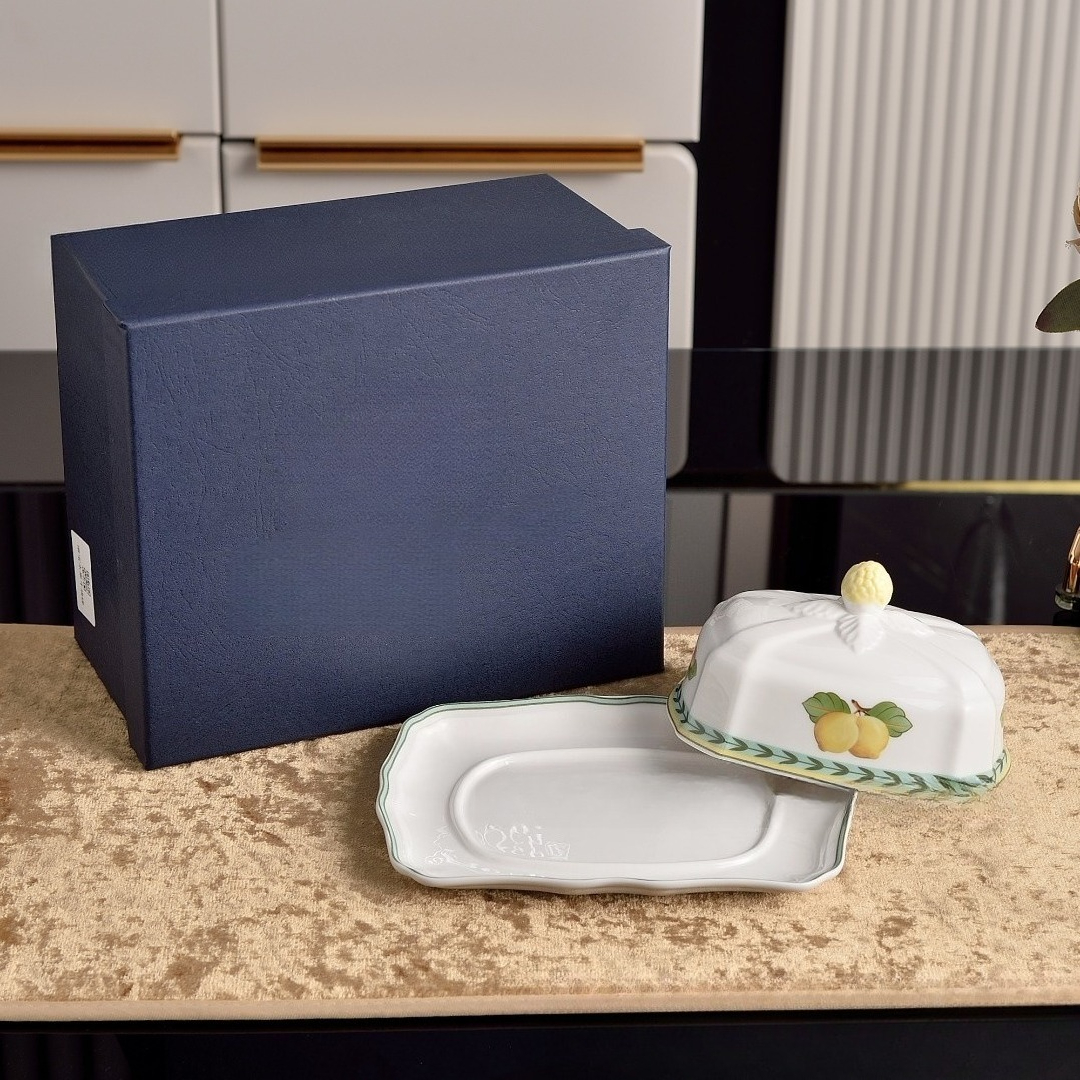 Ceramic Butter Dish with Lid B - Kitchen Baking Tray Set บทวิจารณ์และราคา