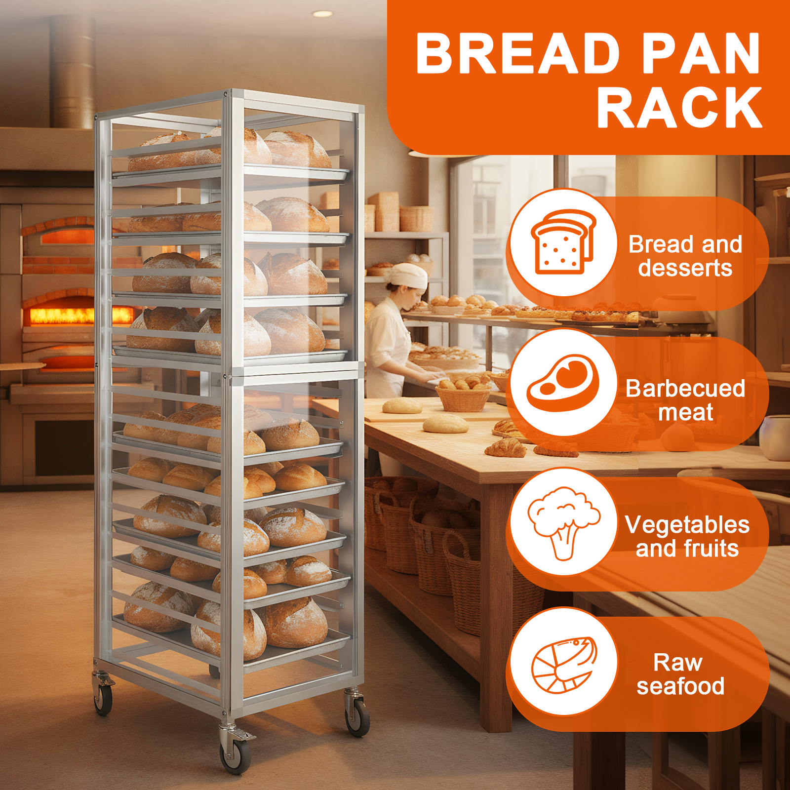 18 Tiers Baking Tray Rack with - Kitchen Baking Cart บทวิจารณ์และราคา