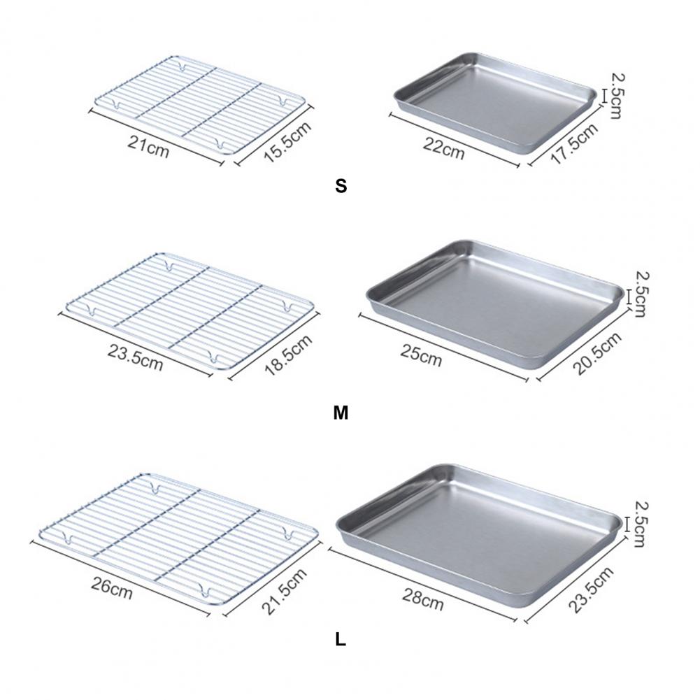 1 Set Stainless Steel Oven Bak - Kitchen Baking Tray Set บทวิจารณ์และราคา