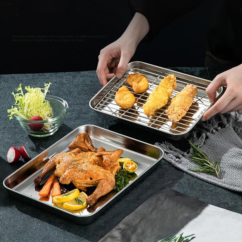 1 Set Stainless Steel Oven Bak - Kitchen Baking Tray Set บทวิจารณ์และราคา