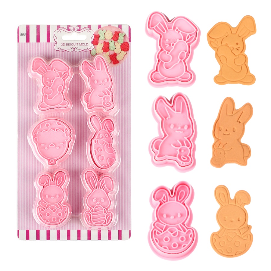 6pcs/Set Easter Bunny Cookie C - Kitchen Baking Decor บทวิจารณ์และราคา