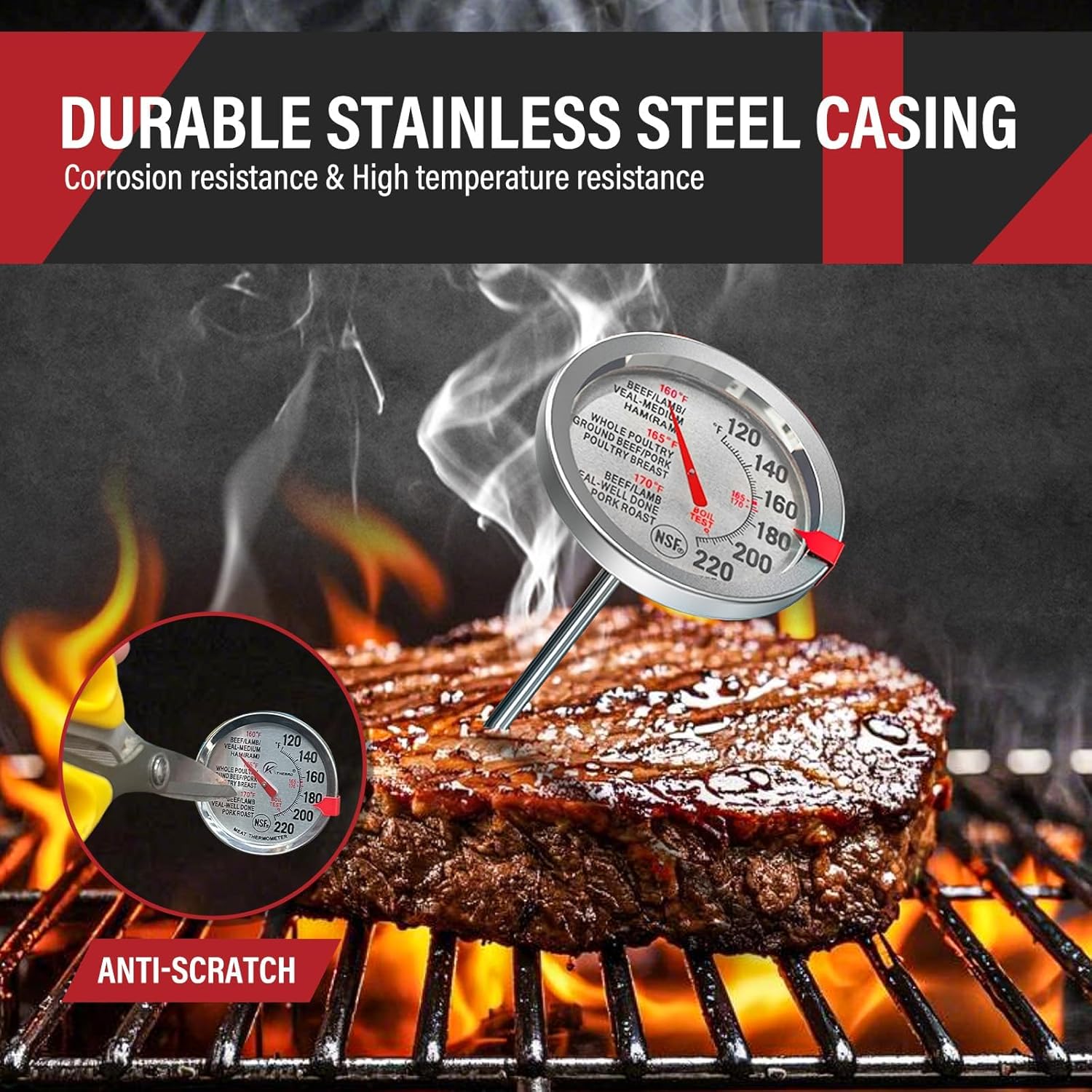 2 Pack Stainless Steel Meat Th - Kitchen Baking Gadgets บทวิจารณ์และราคา