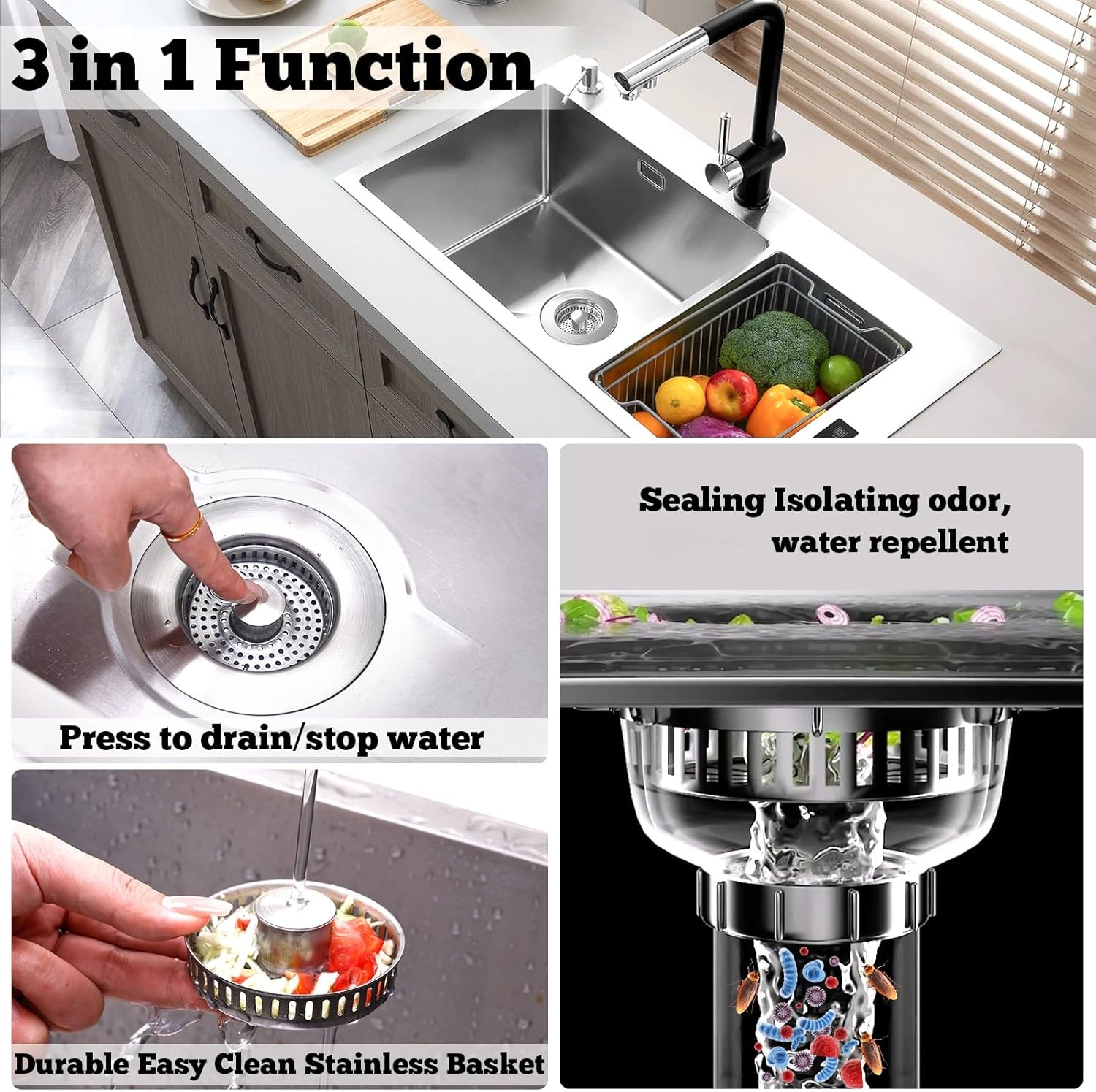 Upgraded 3 in 1 Kitchen Sink D - Kitchen Up บทวิจารณ์และราคา
