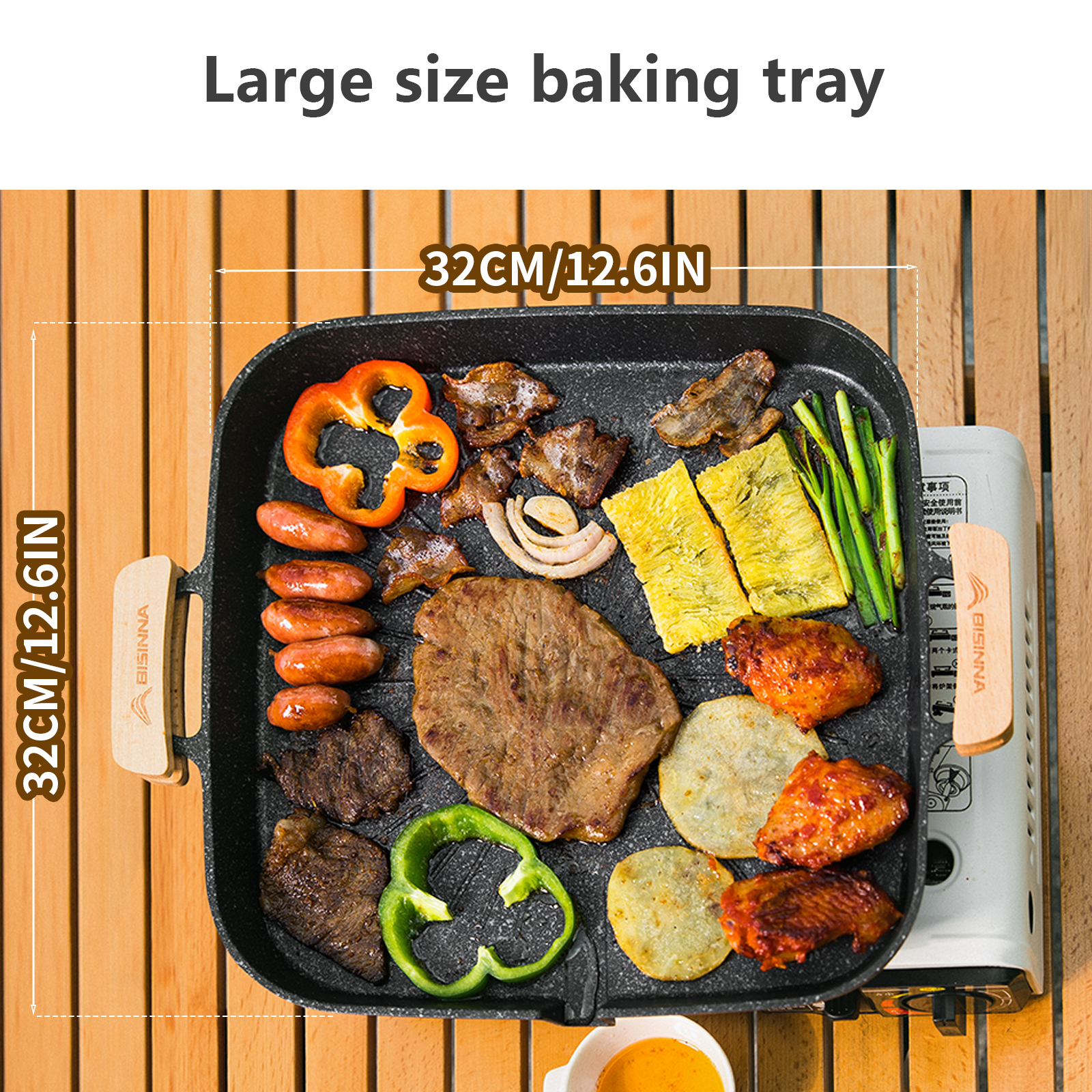 BISINNA Square BBQ Grill Pan N - Kitchen Baking Sheets บทวิจารณ์และราคา