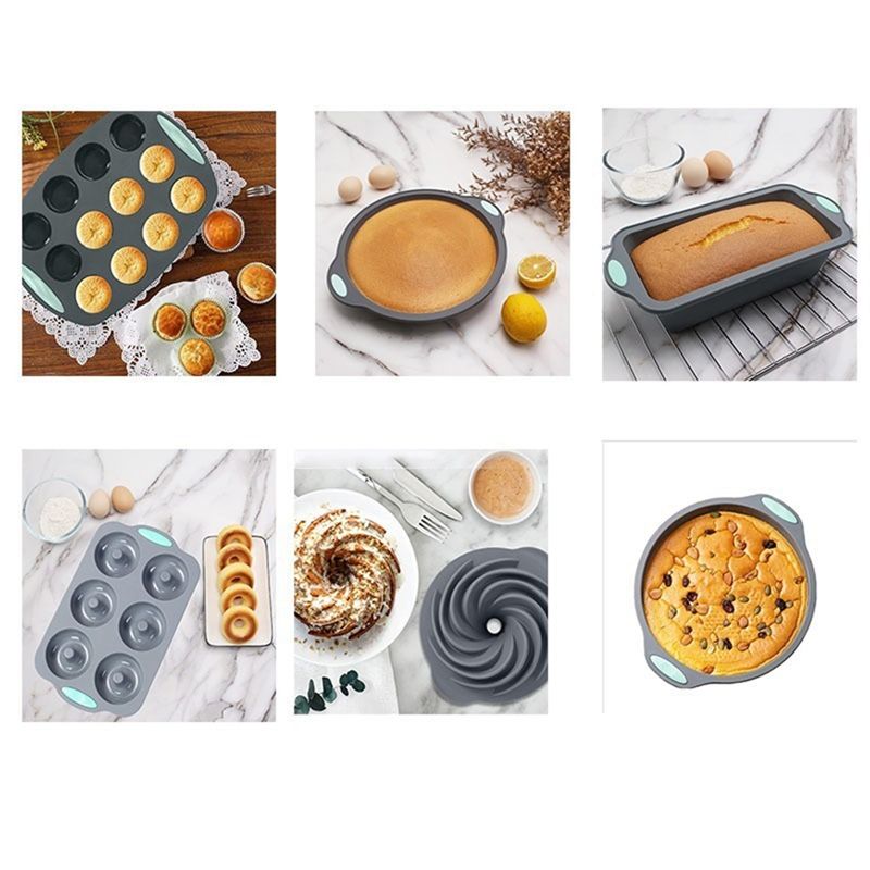 ABUP-Silicone Bread Muffin Mol - Kitchen Baking Tray Set บทวิจารณ์และราคา