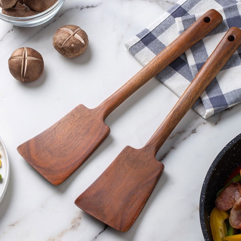 34cm Solid Wood Cooking Spatul - Offset Spatula Set บทวิจารณ์และราคา