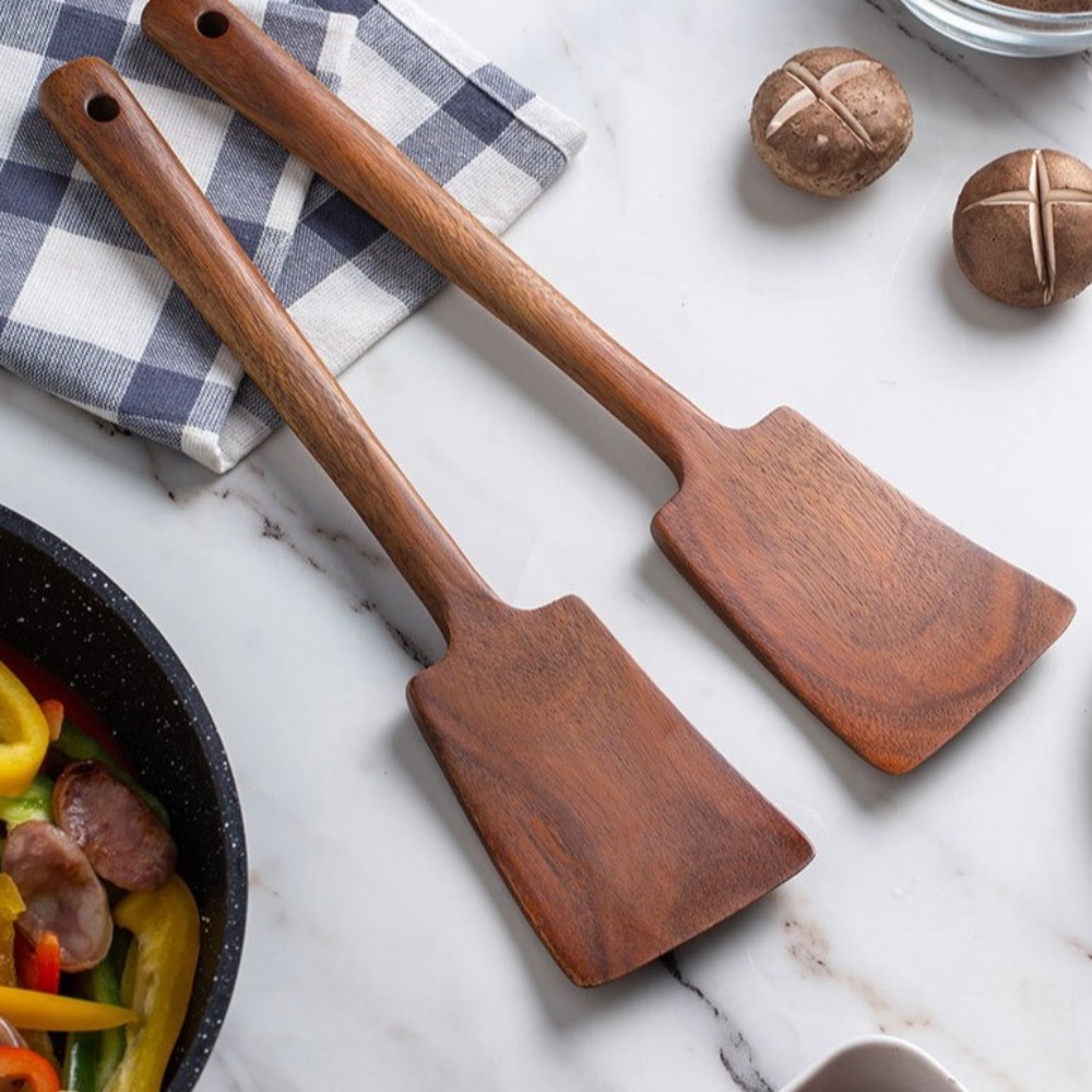 34cm Solid Wood Cooking Spatul - Offset Spatula Set บทวิจารณ์และราคา