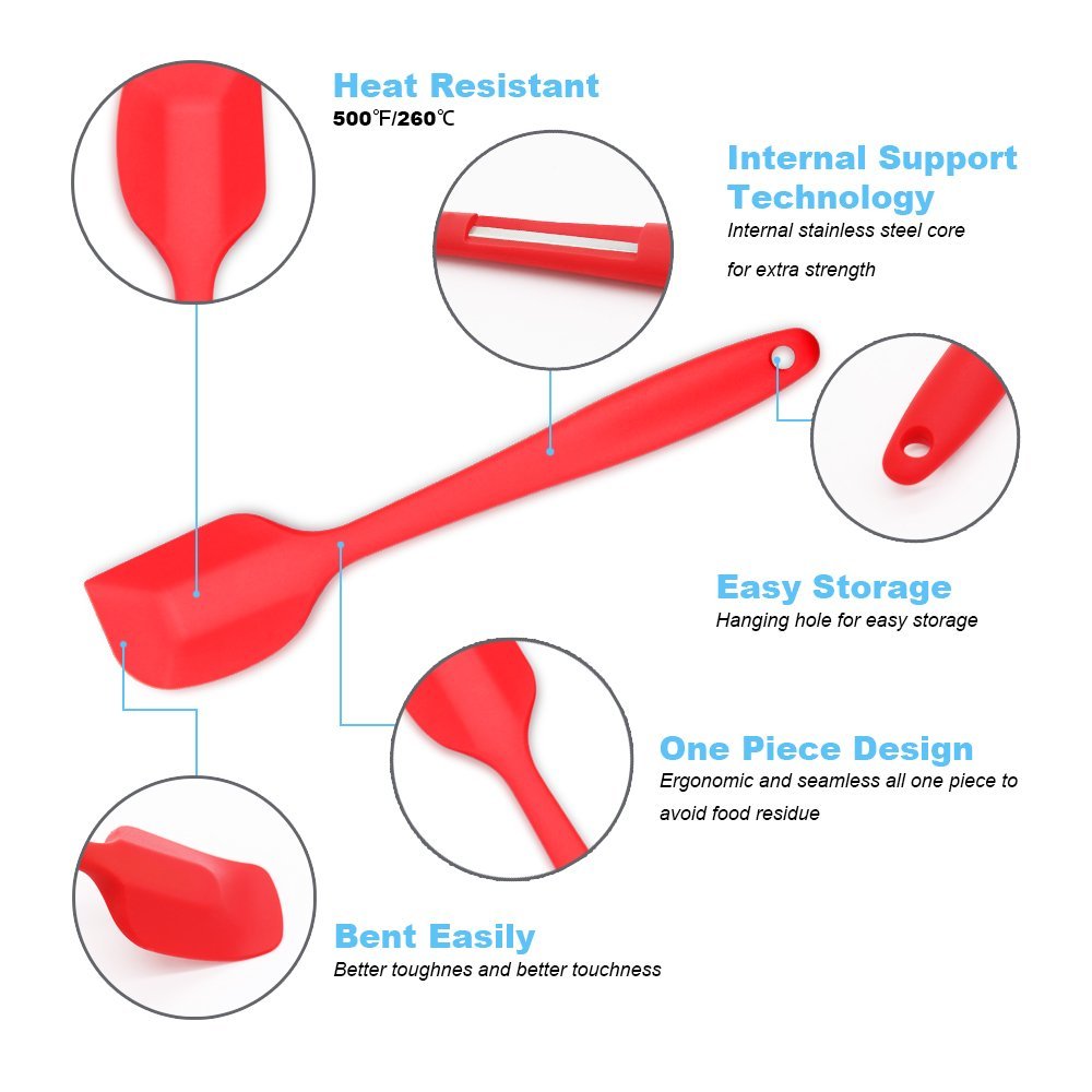 Silicone Spatula,Heat-Resistan - Kitchen Baking Blender บทวิจารณ์และราคา