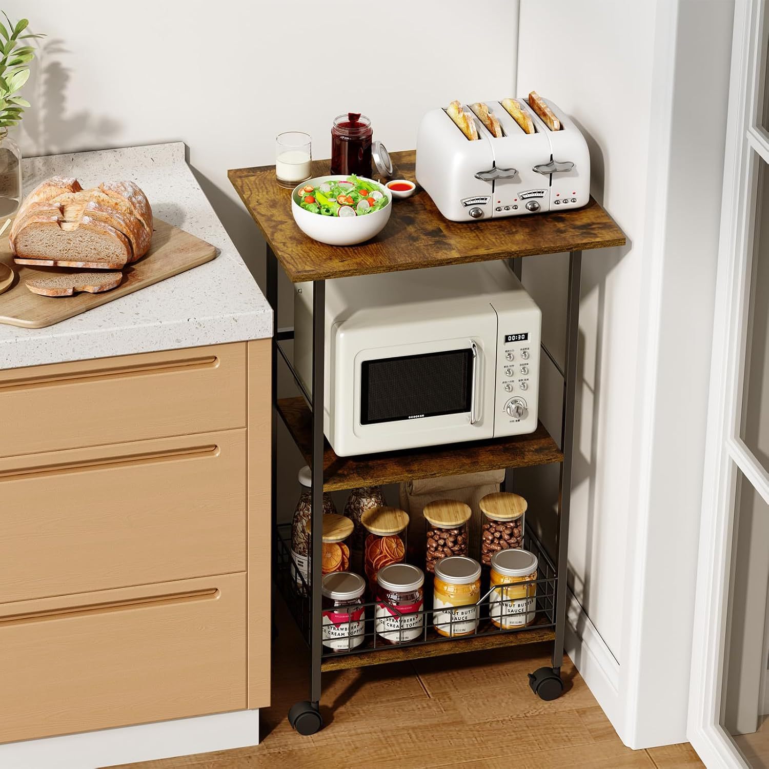 Three-layer roller kitchen rac - Kitchen With Baking Station บทวิจารณ์และราคา