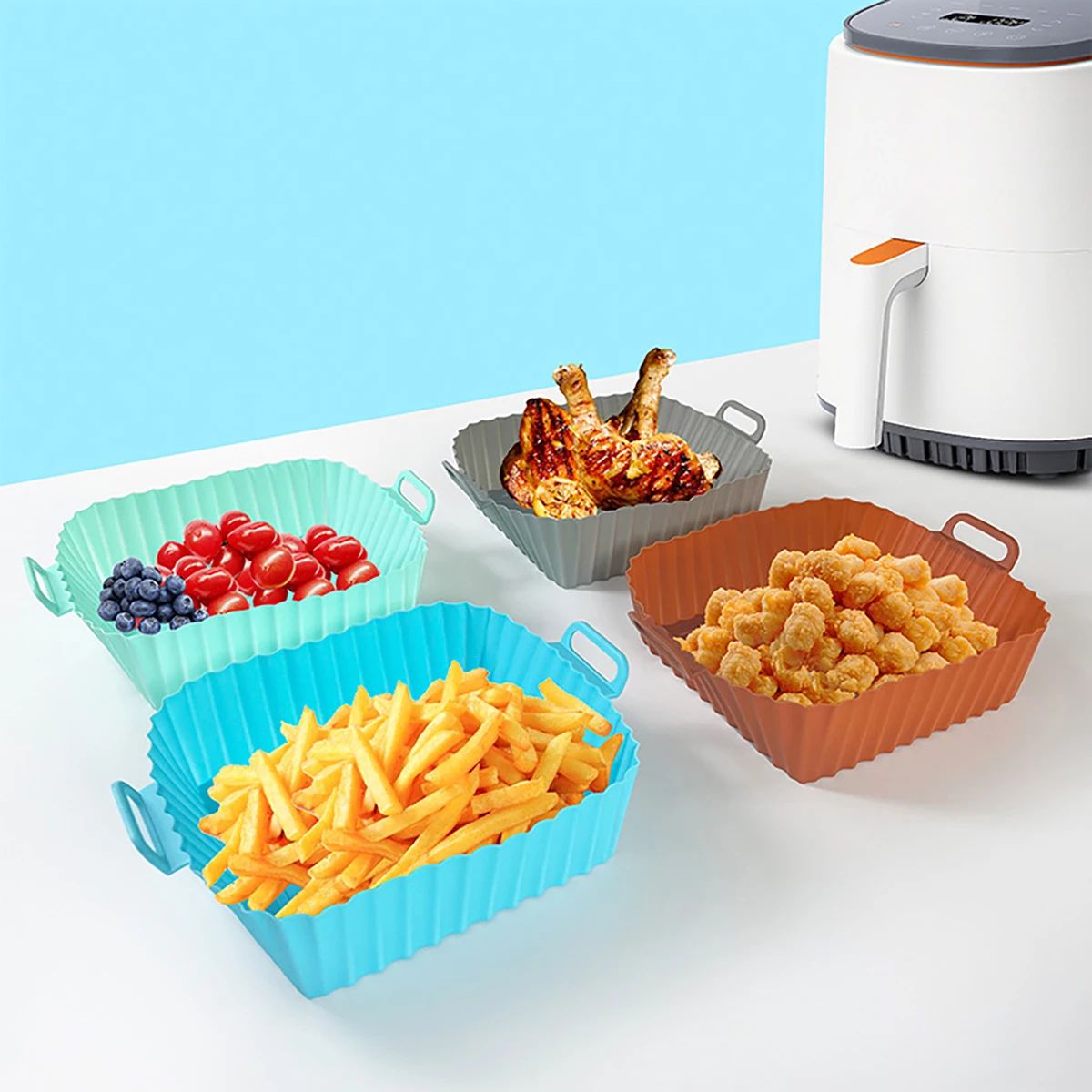 Silicone Fryer Mold Air Fryer  - Kitchen Baking Trays บทวิจารณ์และราคา