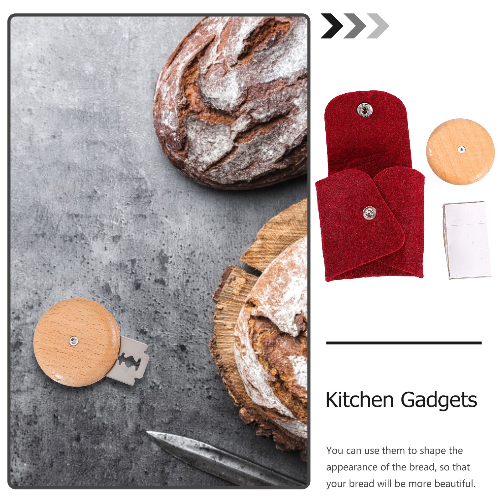 Bread Knife Set Wood Slicer St - Kitchen Baking Gadgets บทวิจารณ์และราคา